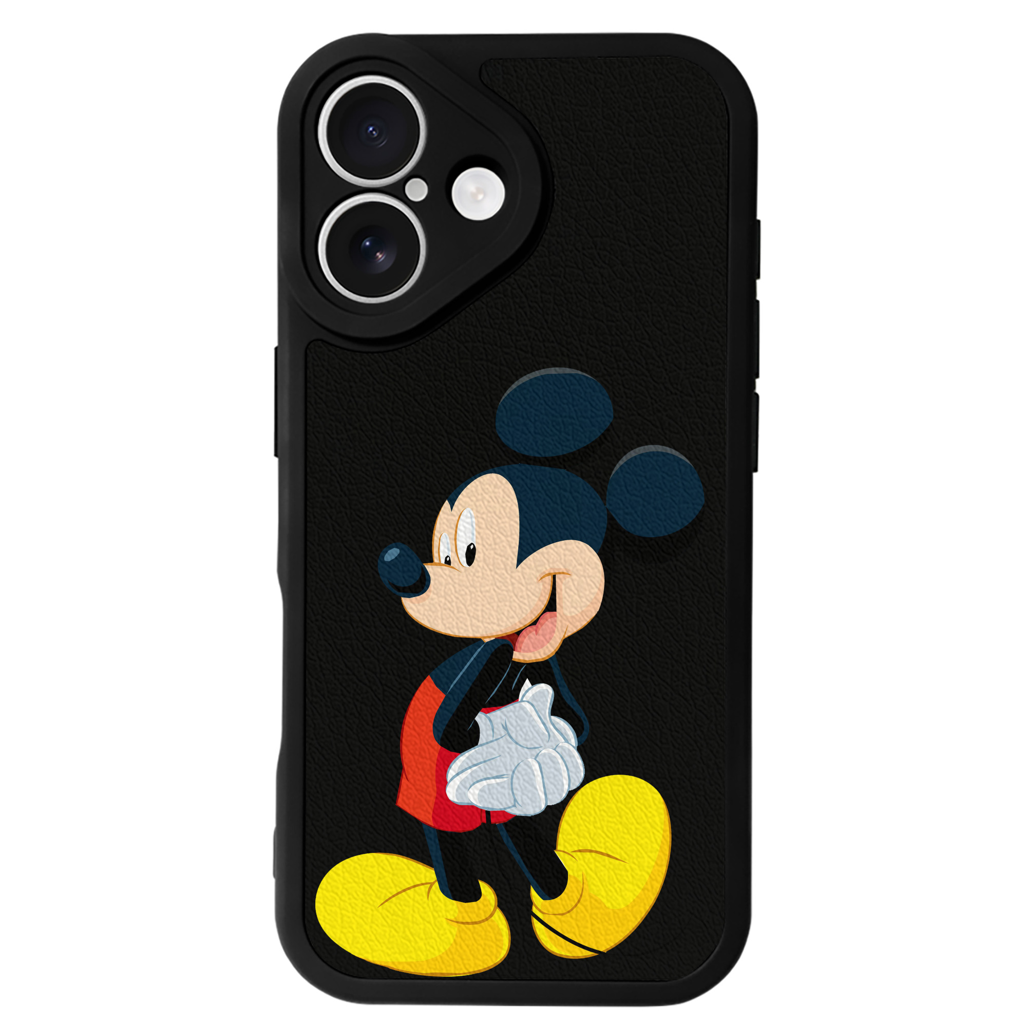 （画像用） ミッキーマウス Mickey Mouse 【iPhone 16シリーズ対応】シリコンスマホケース（レザー調） 材質：シリコン